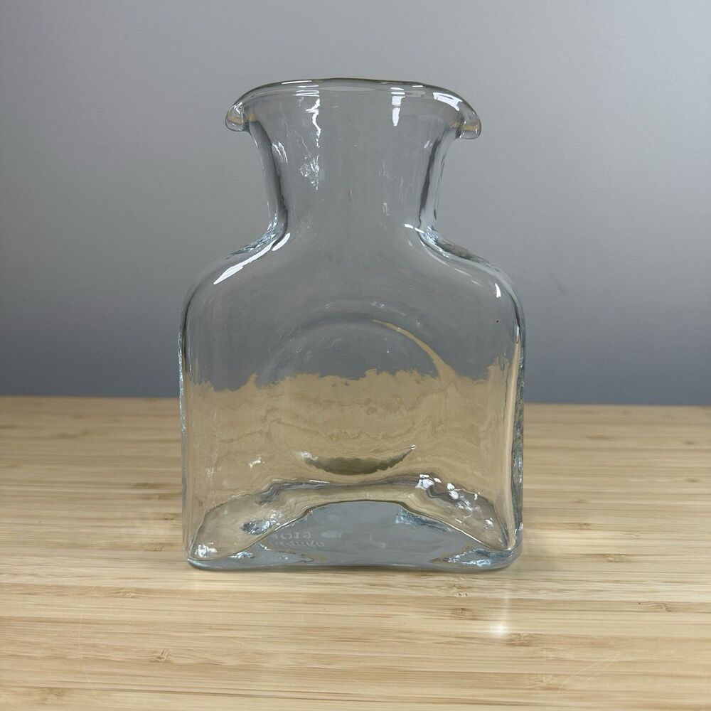 Blenko 384M Mini Water Bottle Crystal Glass Double Spout 2019 16oz Handblown MCM